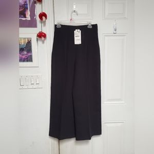 ZARA High Waisted Black Wide Leg Pant with Darts